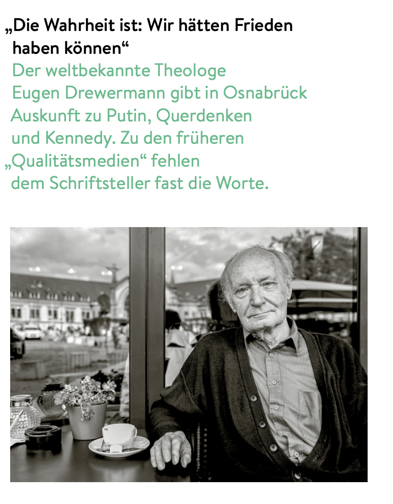 Buchinnenseite mit Eugen Drewermann