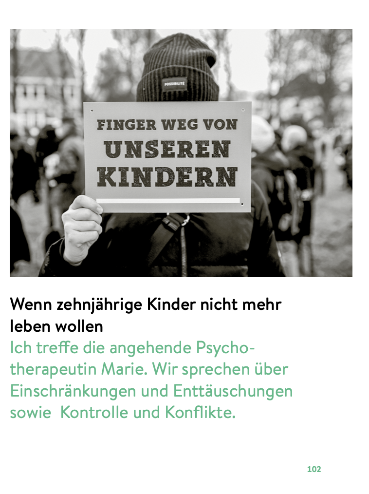 Buchinnenseite über Kinder in der Corona-Zeit