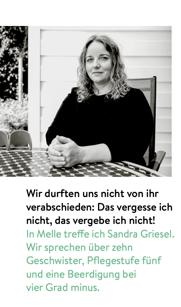 Buchinnenseite mit Sandra Griesel